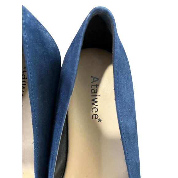 Ataiwee Womens Flats Blue Faux Suede Pointed Toe Size Size 7.5 - Picture 6 of 10